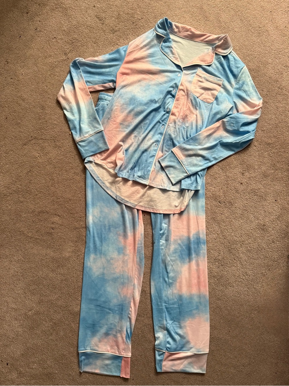 NEW Tie-Dye Blue & Pink Pajama Set